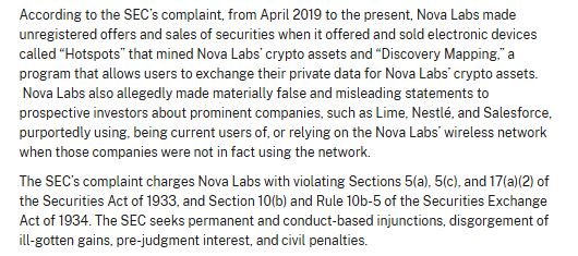 SEC-on-Nova-Labs