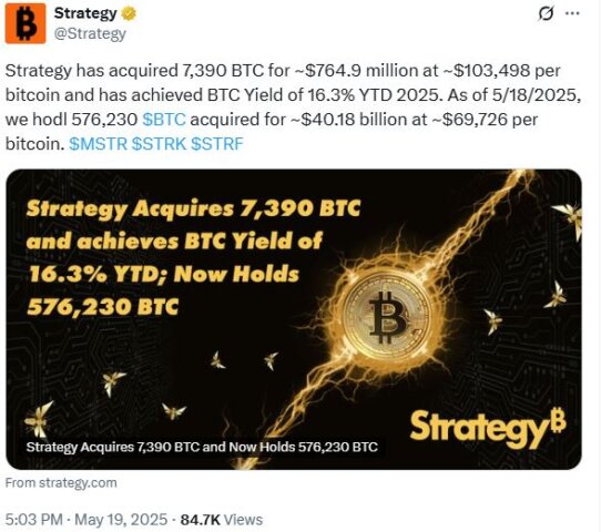 Strategy $764.9M Bitcoin Investment
