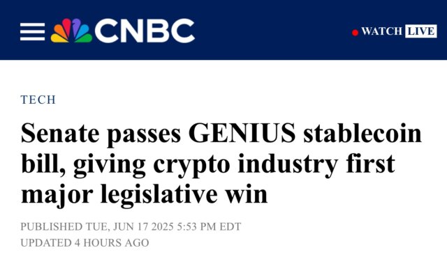 U.S. Senate approved the GENIUS Act