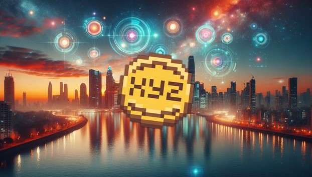 Bitcoin price chart breaking $123,000 barrier, with icons for Bonk, XYZVerse, and other meme coins launching upwards like rockets.