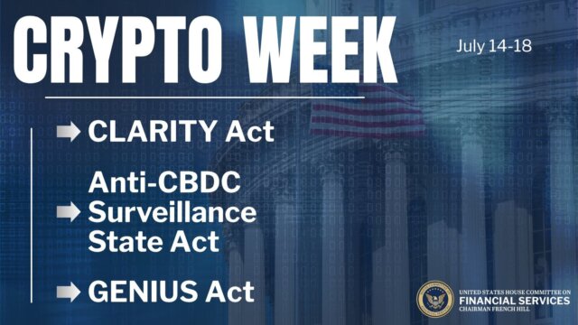 The US House officially declares July 14-18 as Crypto Week, marking a historic moment for digital finance in America.