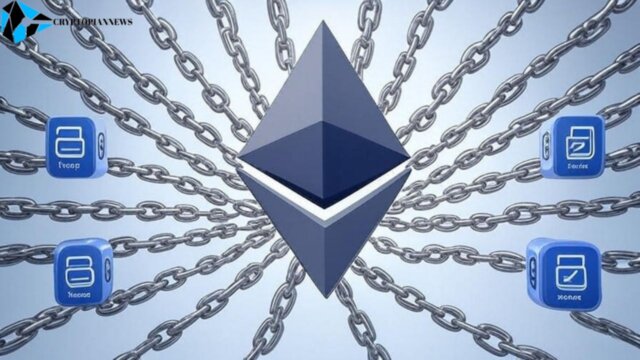 Artistic representation of Ethereum 2.0 featuring sharding and Proof of Stake.