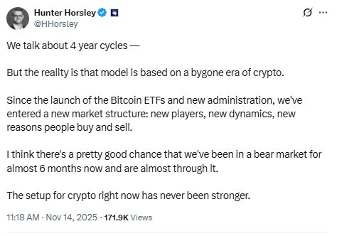 Hunter Horsley on Bitcoin 4 year Cycle