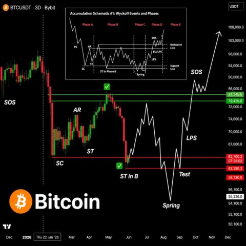 Analysts say Bitcoin may be nearing a key Wyckoff stage. Explore support levels, recovery zones, and potential market outcomes.