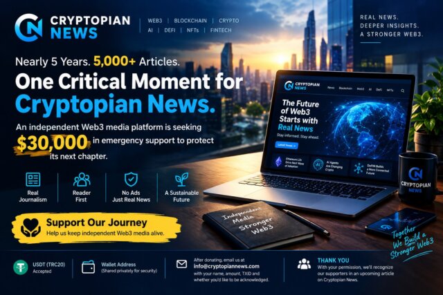 Cryptopian News Web3 media platform seeking support to sustain independent crypto, blockchain and AI journalism